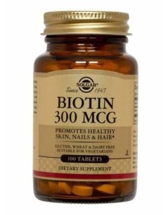 BIOTINA 300 MICROGR 100 TAB SOLGAR