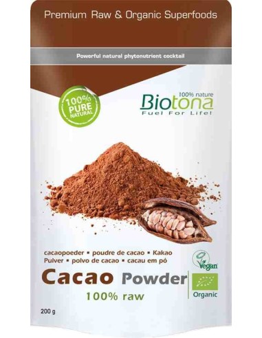 BIOTONA CACAO CRUDO EN POLVO 200GR BIO