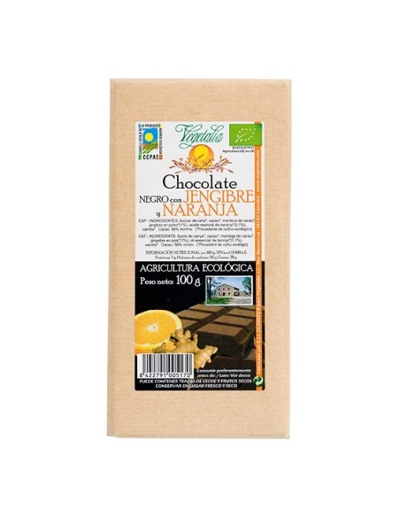 CHOCOLATE JENGIBRE-NARANJA 100 GR BIO VEGETALIA