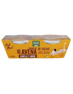 NATURGREEN POSTRE AVENA CANELA  2x125 GR