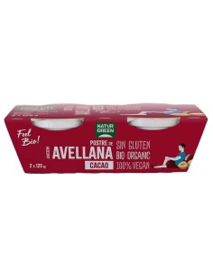 NATURGREEN POSTRE AVELLANA CACAO 2x125GR