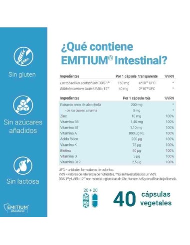 EMITIUM INTESTINAL 40 CAP NIAM