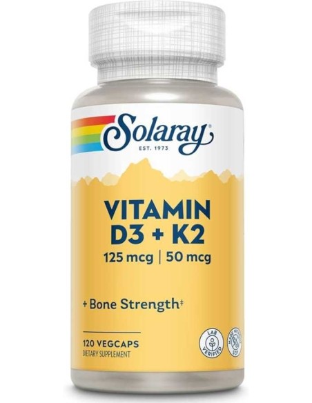VITAMINA D3 Y K2 60 CAPS. SOLARAY