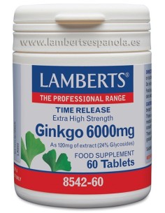 GINKGO BILOBA 6000 MG 60 TAB LAMBERTS