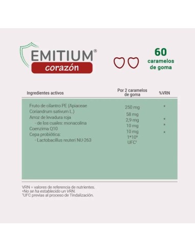 EMITIUM CORAZÓN 60 GOMAS NIAM